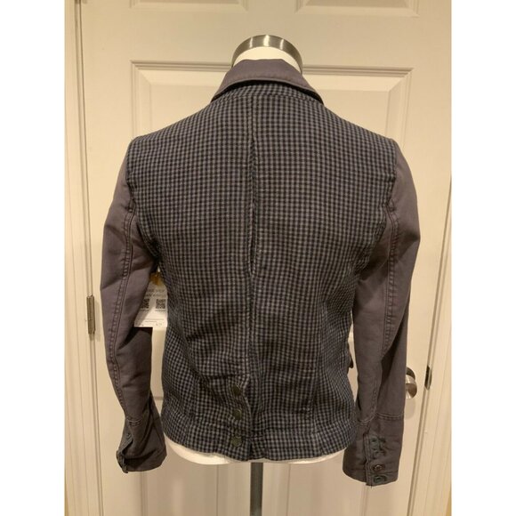 Hei Hei Anthropologie Gray Double Button Blazer W/ Plaid Rear Panel, Size 2 (US) - Picture 7 of 10